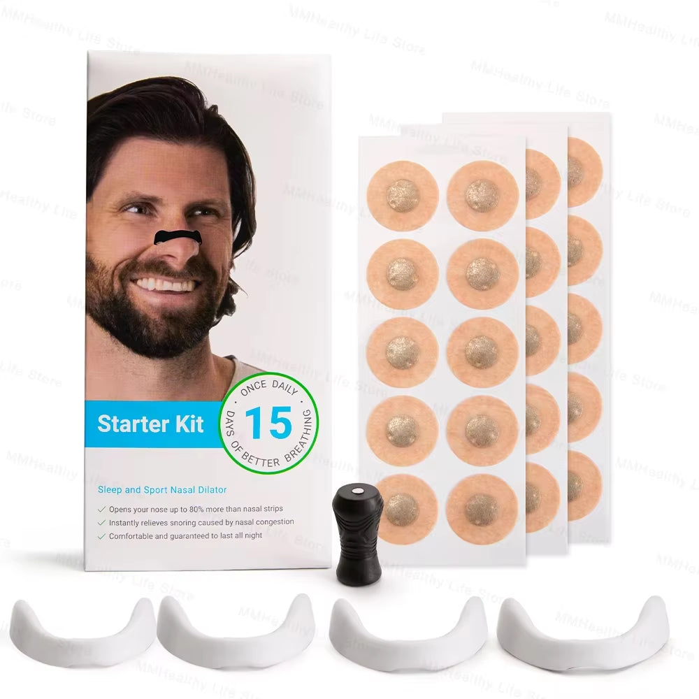 Kit de 15 Pares de Tiras Nasales Deportivas con Dilatadores Magnéticos – Mejora la Respiración y el Sueño